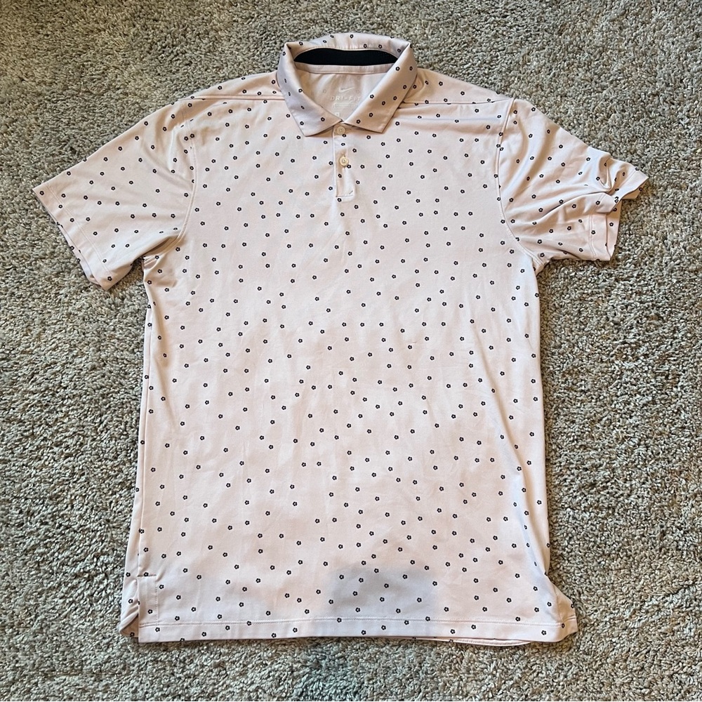Nike Dri-Fit Golf Lavender Floral Flower Printed Polo Shirt Men’s S CI9784-699